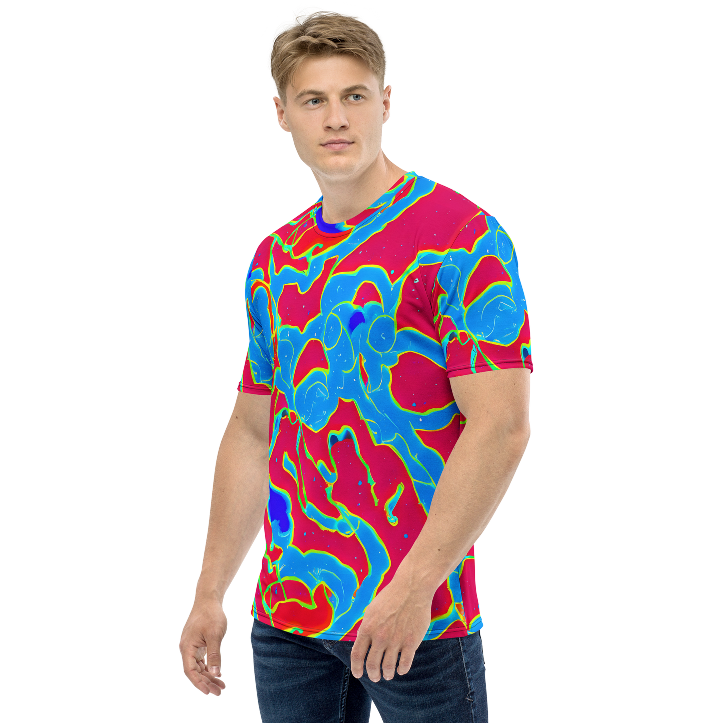 Men's Crew Neck T-Shirt - Electric Bloom