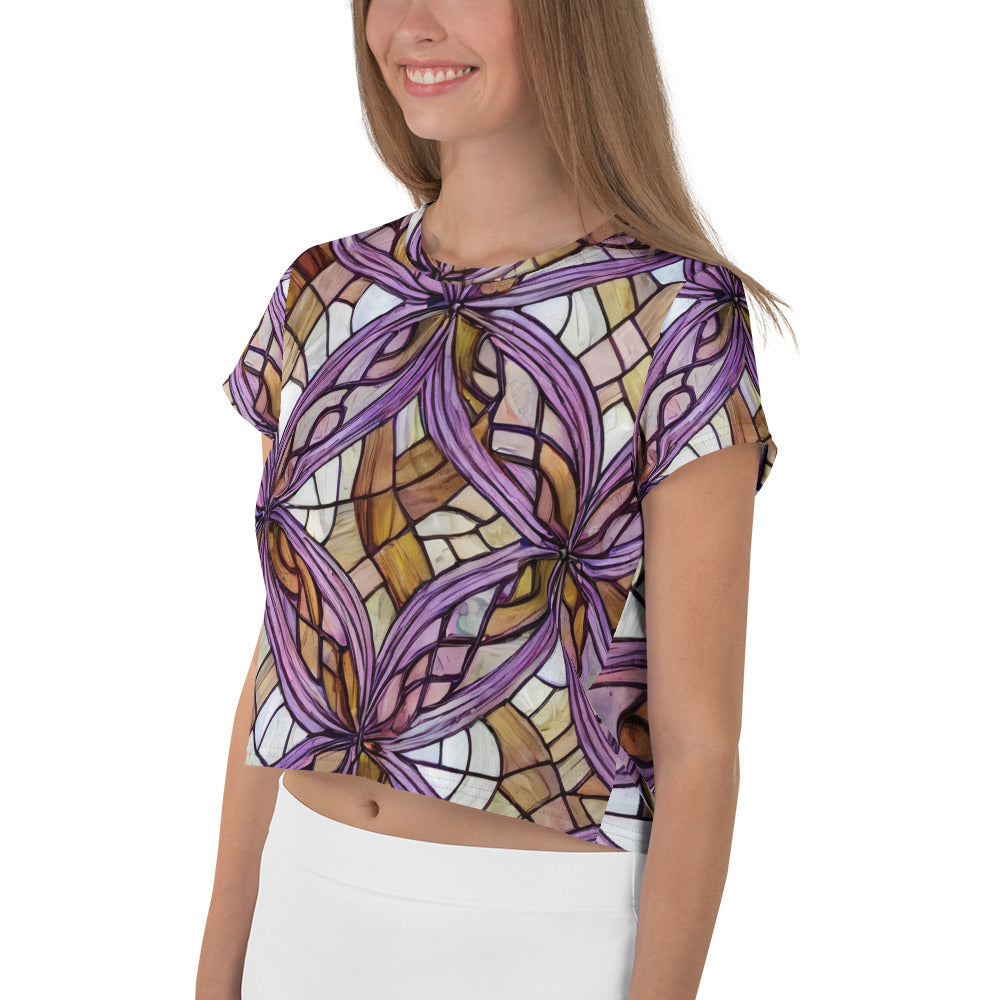 Crop Tee - Stained Glass Whirl