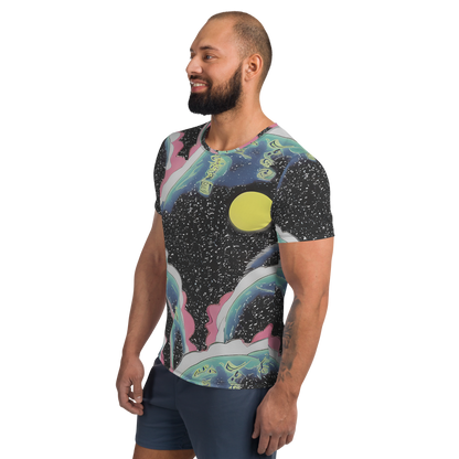 Men's Athletic T-Shirt - Lunar Waves