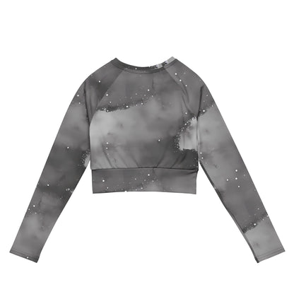 Long Sleeve Crop Top - Monochrome Dreams