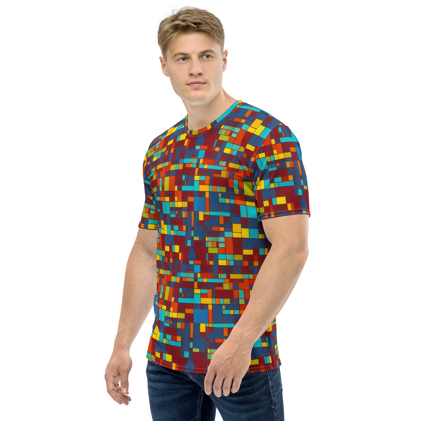 Men's Crew Neck T-Shirt - Astral Grid