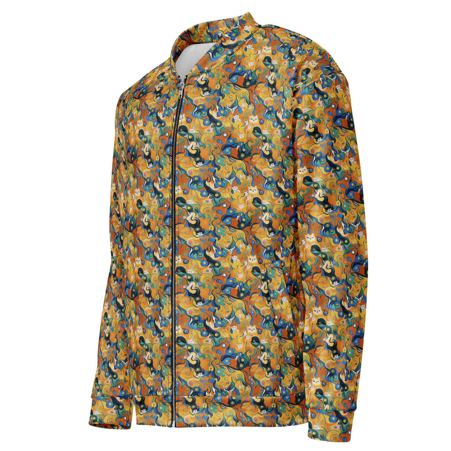 Bomber Jacket - Whimsical Feline Dance