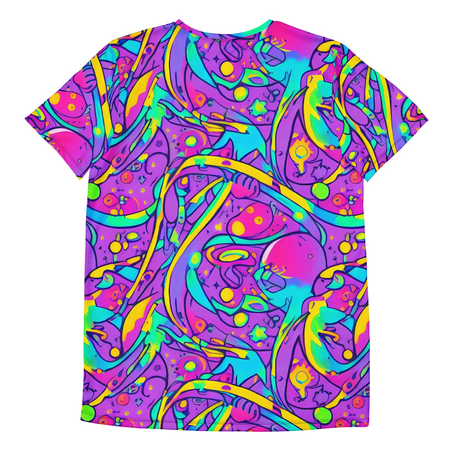 Men's Athletic T-Shirt - Neon Galaxy Whirl