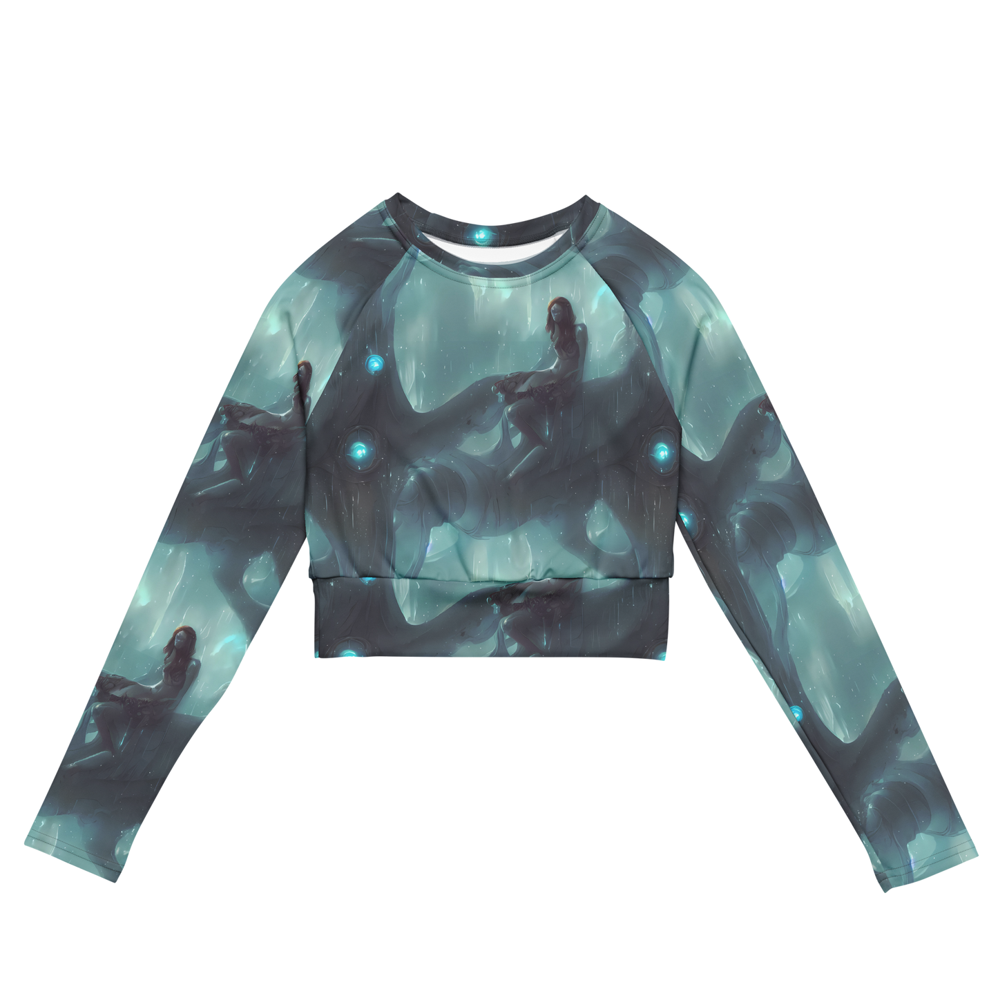 Long Sleeve Crop Top - Liquid Serenity