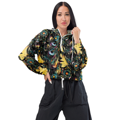 Women's Cropped Windbreaker - Celestial Echoes