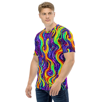 Men's Crew Neck T-Shirt - Galactic Flames