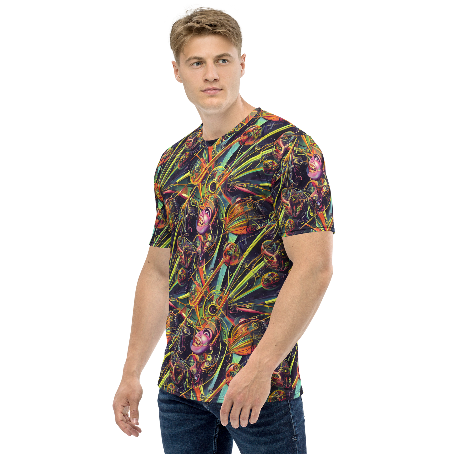 Men's Crew Neck T-Shirt - Psychedelic Deep Space