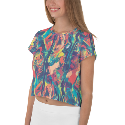 Women's Crop Tee - Neon Aurora