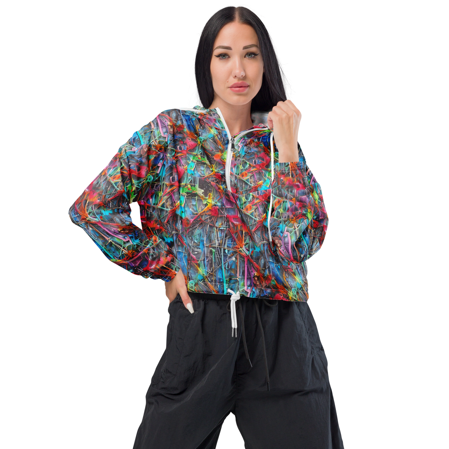 Women's Cropped Windbreaker - Junkyard Jewel