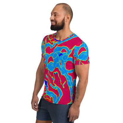 Men's Athletic T-Shirt - Electric Bloom
