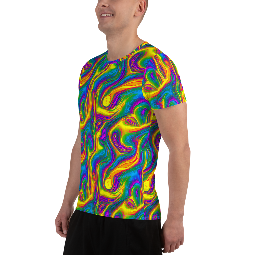 Men's Athletic T-Shirt - Electric Aurora