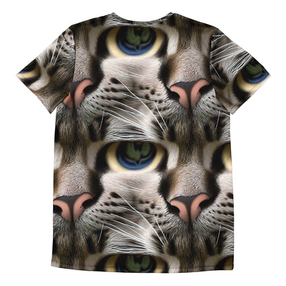 Men's Athletic T-Shirt - Feline Mirage