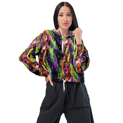 Women's Cropped Windbreaker - Galactic Flamenco