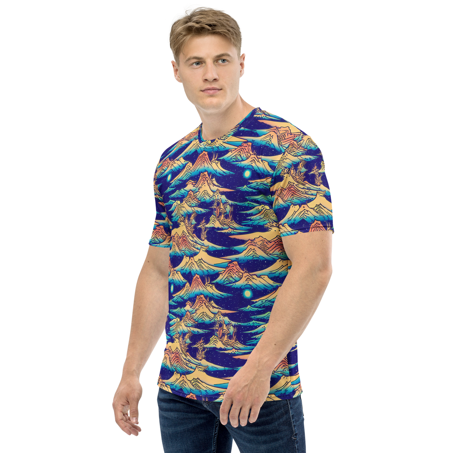 Men's Crew Neck T-Shirt - Mystical Mountain Mirage