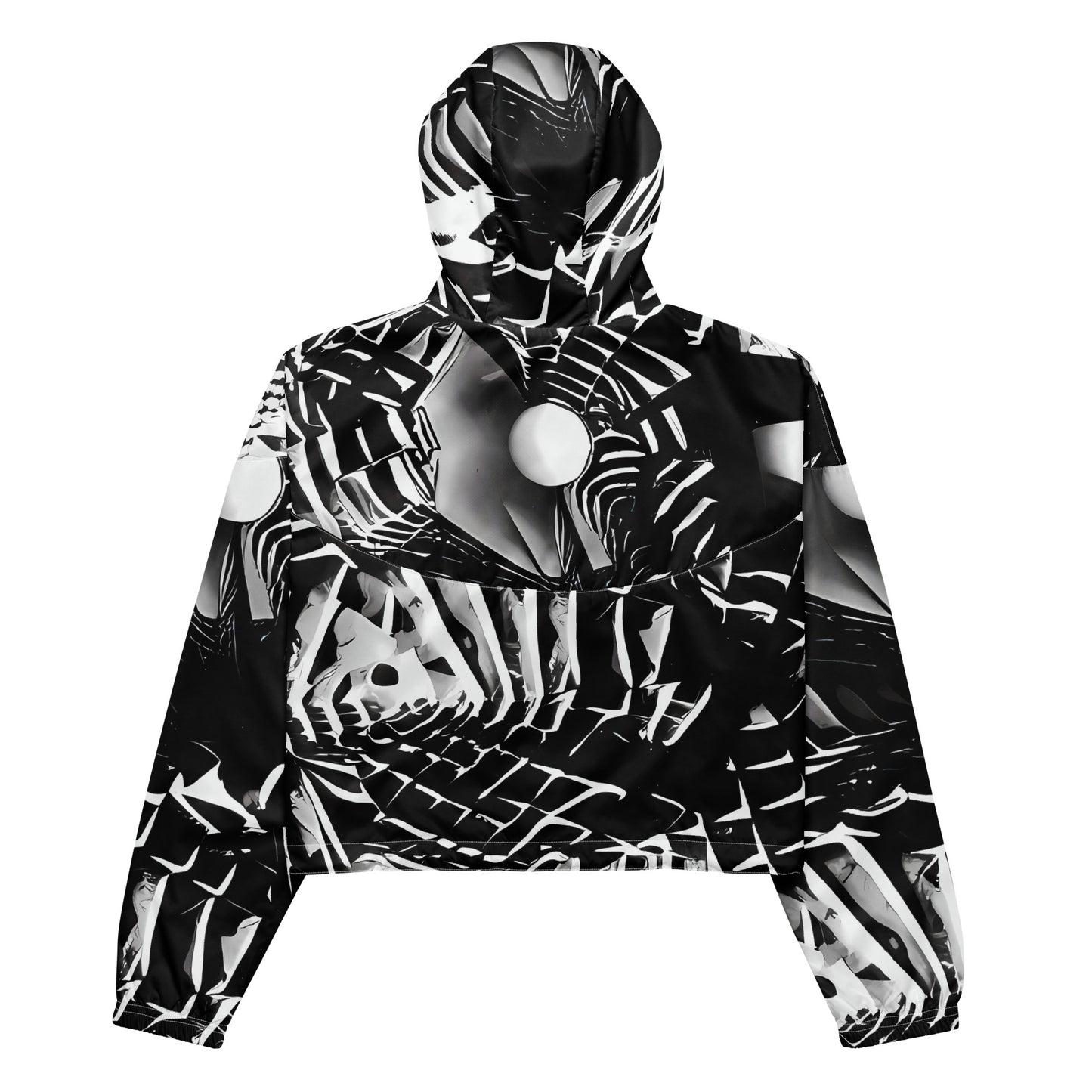 Women's Cropped Windbreaker - Illusion Vortex