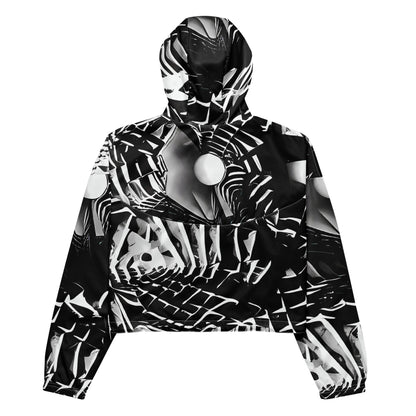 Women's Cropped Windbreaker - Illusion Vortex