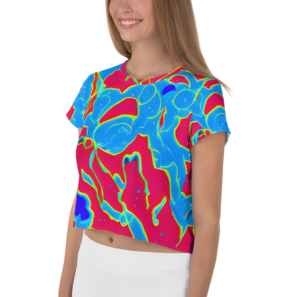 Women's Crop Tee - Electric Bloom