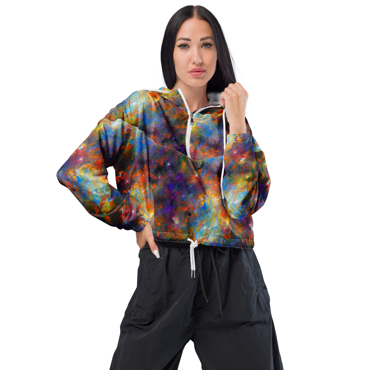 Women's Cropped Windbreaker - Ephemeral Fantasy