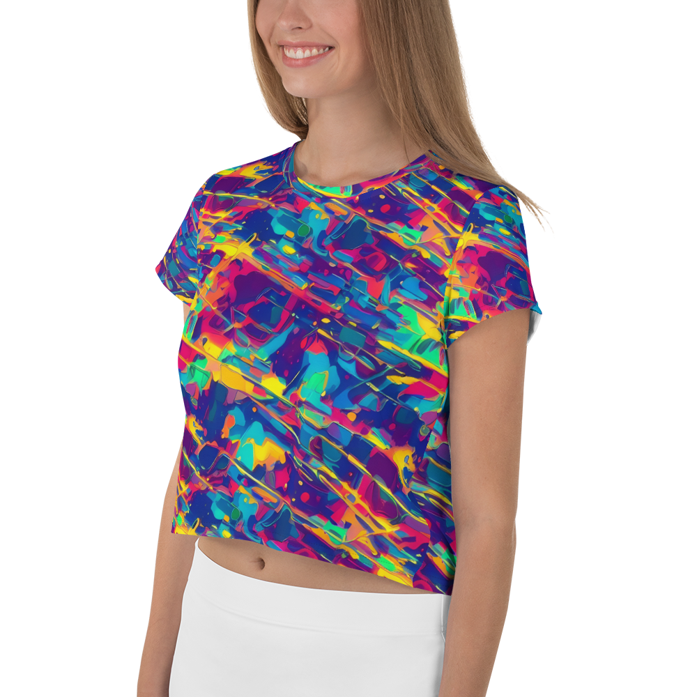 Women's Crop Tee - Spectrum Streaks