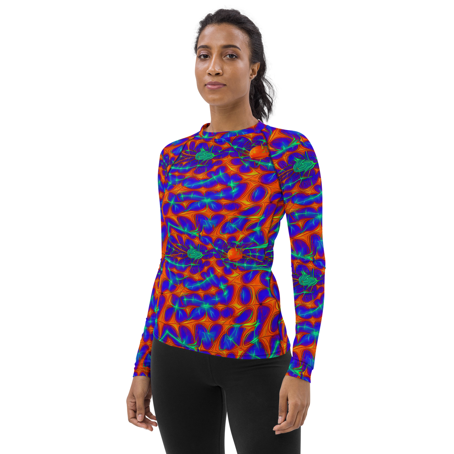 Women's Rash Guard - Nebula Tides