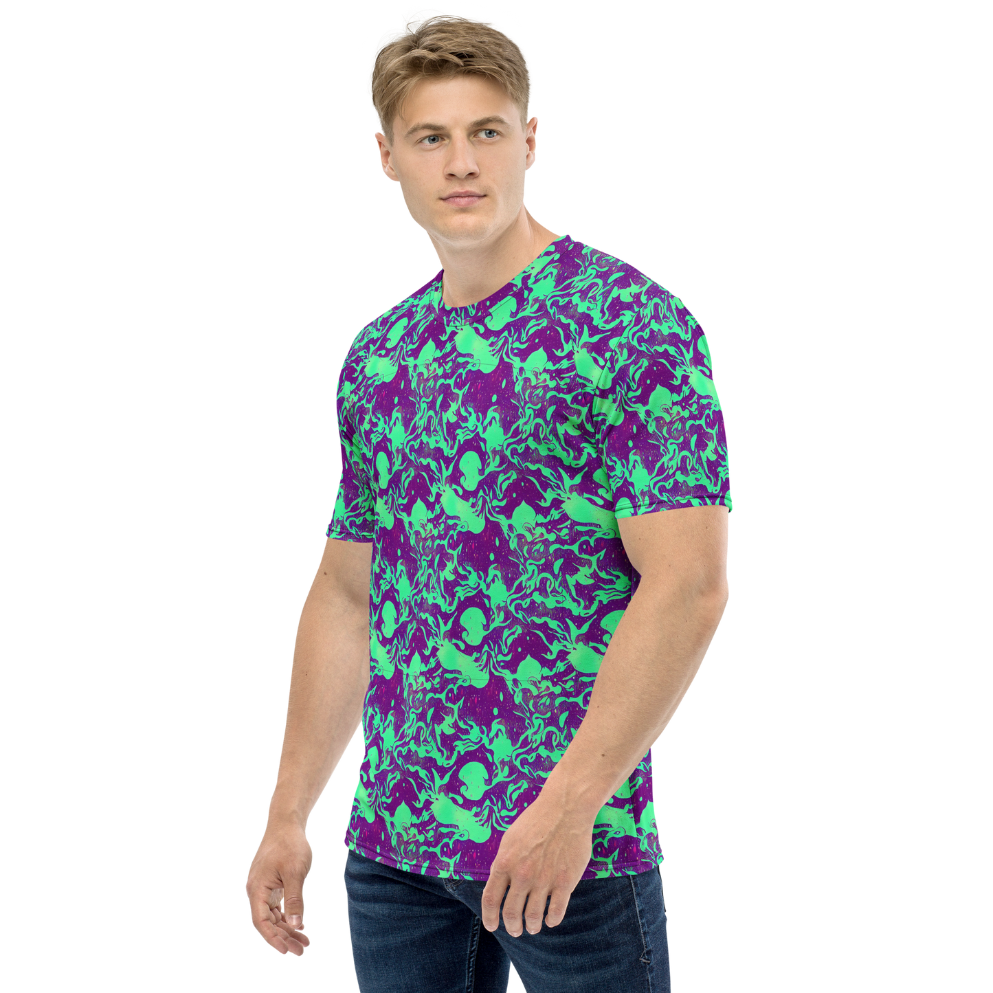 Men's Crew Neck T-Shirt - Alien Ripples