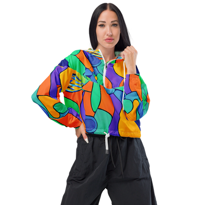 Women's Cropped Windbreaker - Archipenko Dream