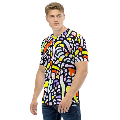 Men's Crew Neck T-Shirt - Cubist Carousel