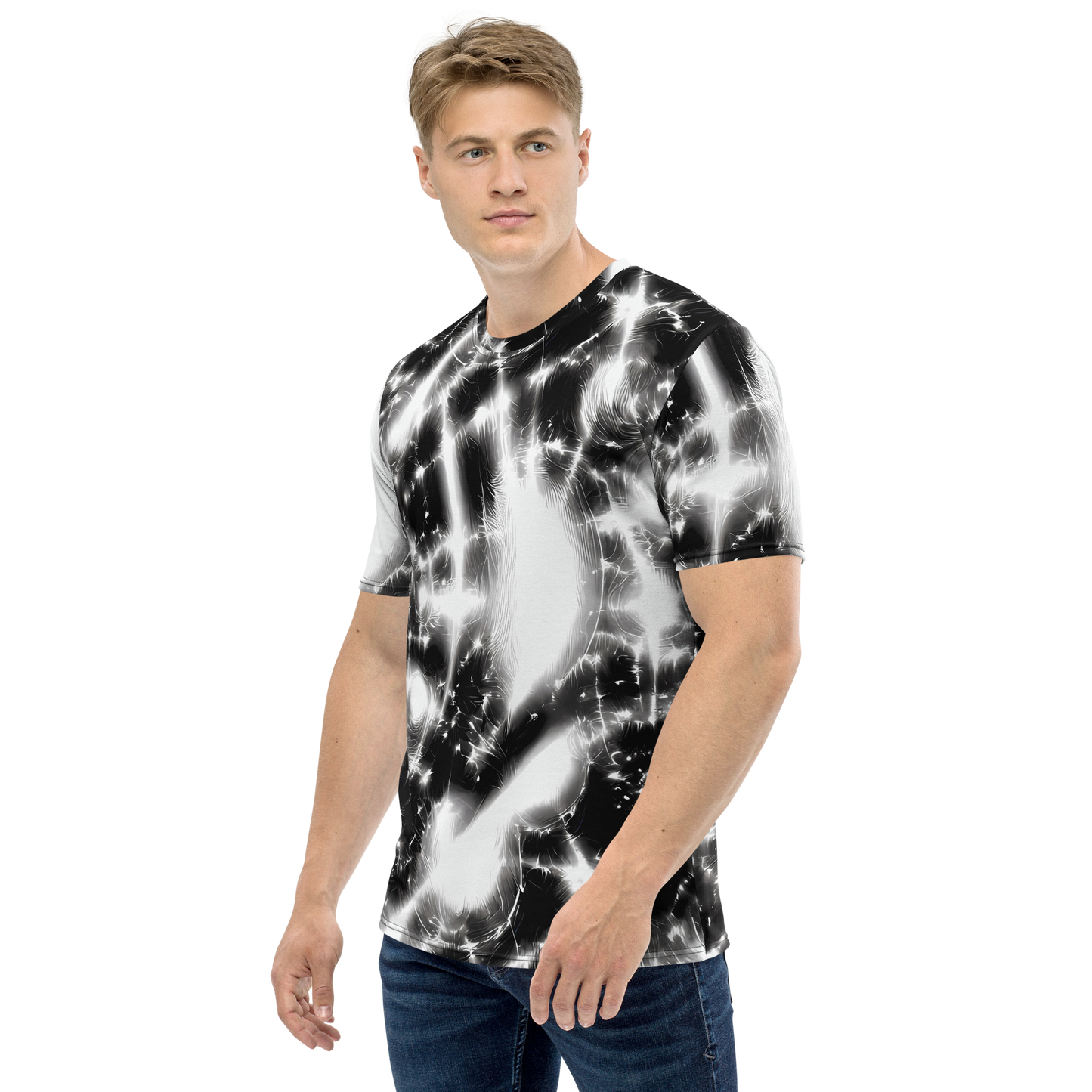 Men's Crew Neck T-Shirt - Electric Nightfall