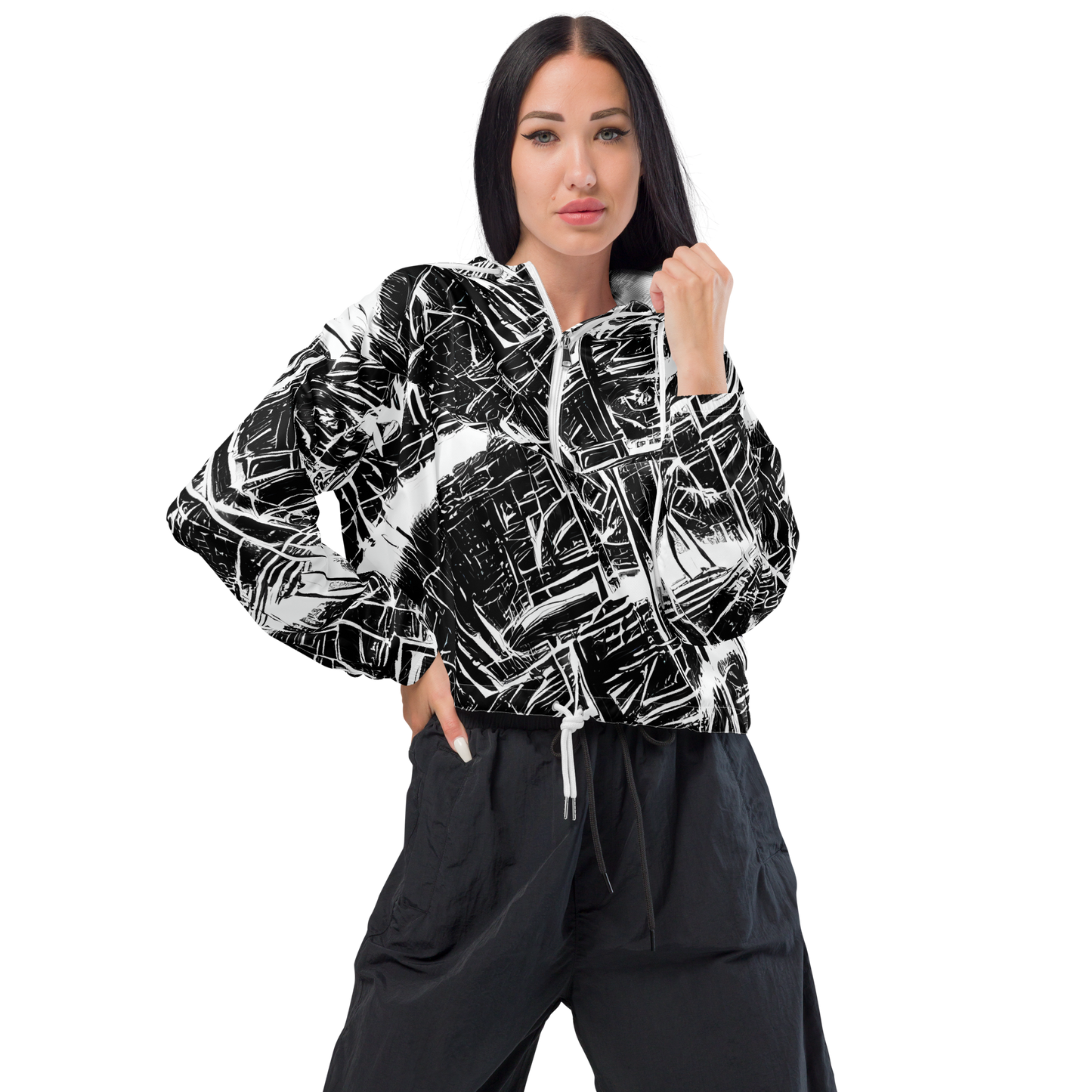 Women's Cropped Windbreaker - Ferriss Fractals