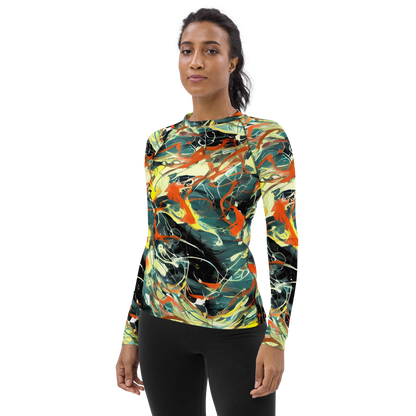 Women's Rash Guard - Fluid Firestorm