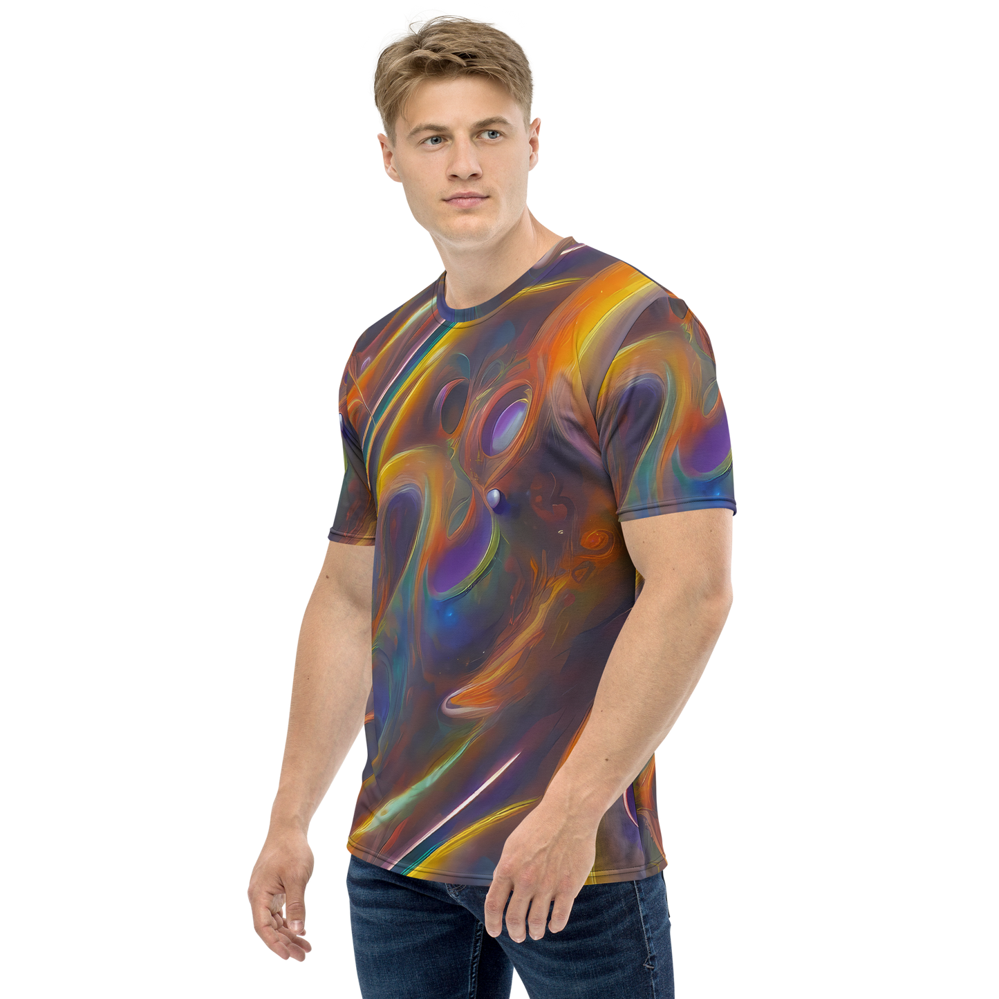 Men's Crew Neck T-Shirt - Pre-Raphaelite Ripple