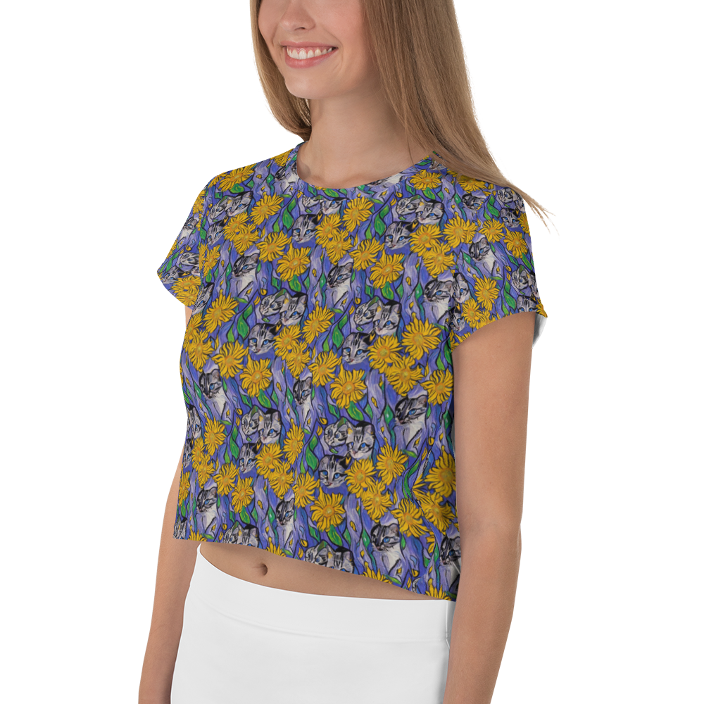 Women's Crop Tee - Feline Flora