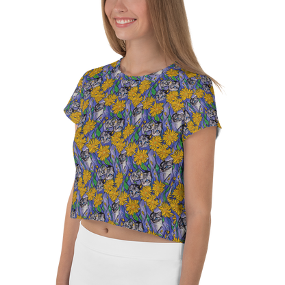 Women's Crop Tee - Feline Flora