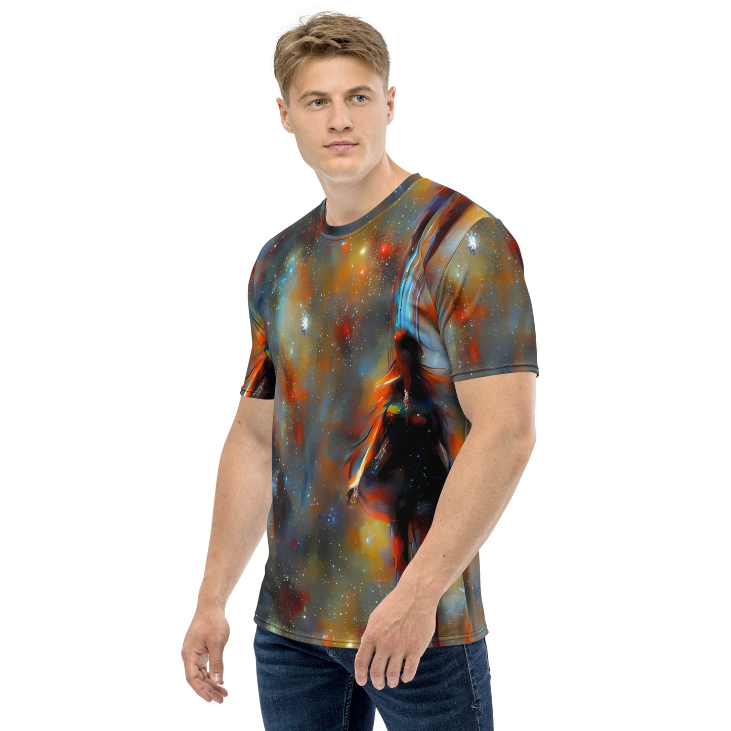 Men's Crew Neck T-Shirt - Brush Nebula