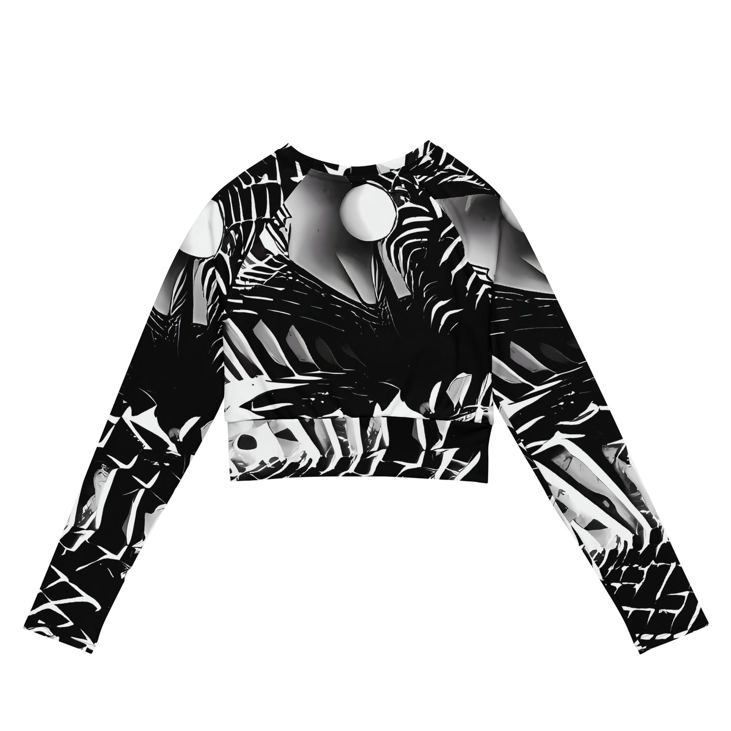Long Sleeve Crop Top - Illusion Vortex