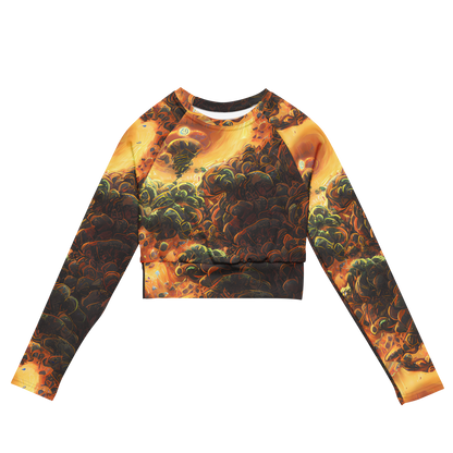 Long Sleeve Crop Top - Volcanic Cascade