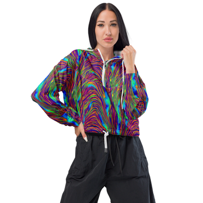 Women's Cropped Windbreaker - Lux Waves