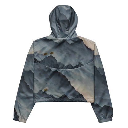 Women's Cropped Windbreaker - Misty Mountain Harmony