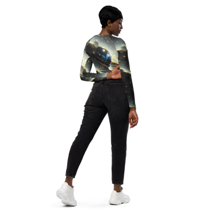 Long Sleeve Crop Top - Rutkowski Nebula