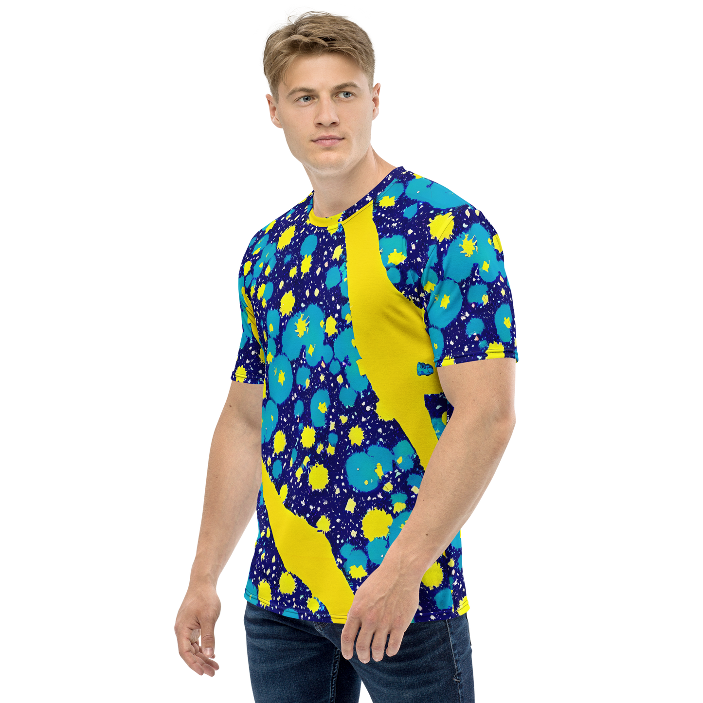 Men's Crew Neck T-Shirt - Starburst Splash