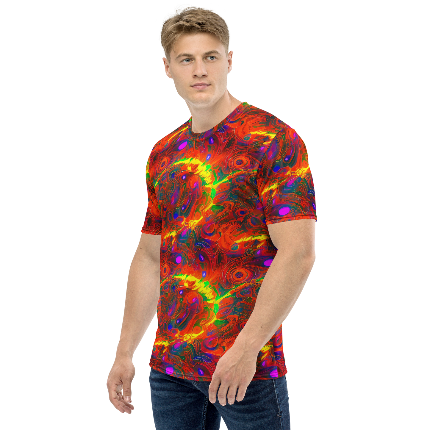 Men's Crew Neck T-Shirt - Blampied Blaze