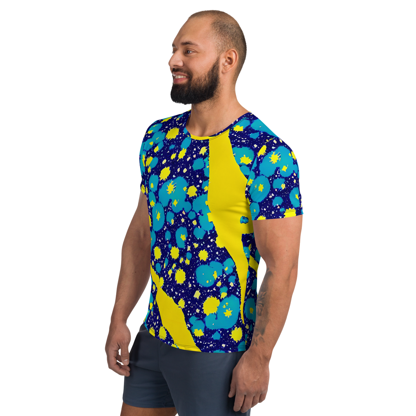 Men's Athletic T-Shirt - Starburst Splash