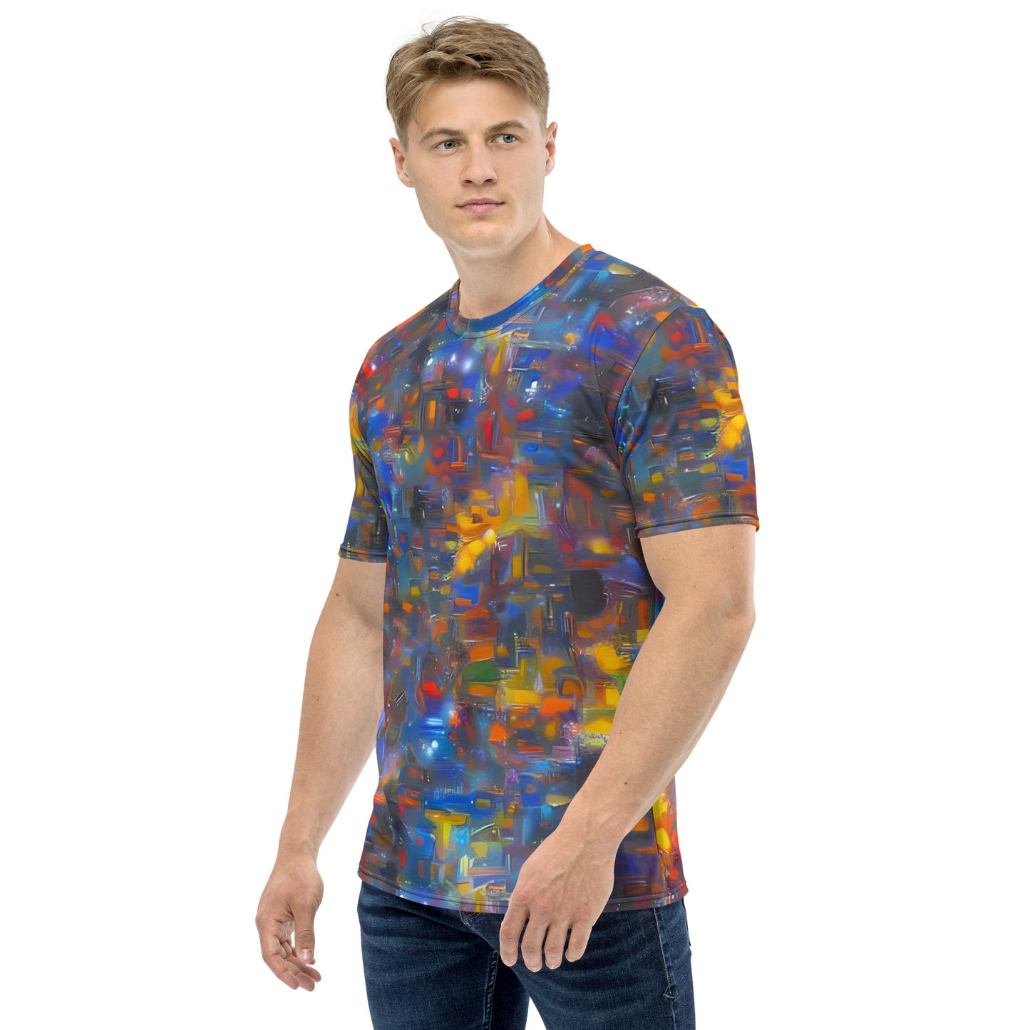 Men's Crew Neck T-Shirt - Abstract Conflux