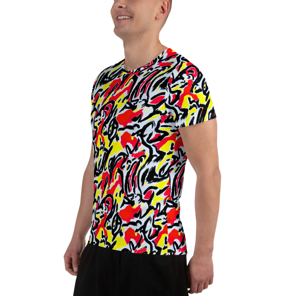 Men's Athletic T-Shirt - Cosmic Brushstrokes