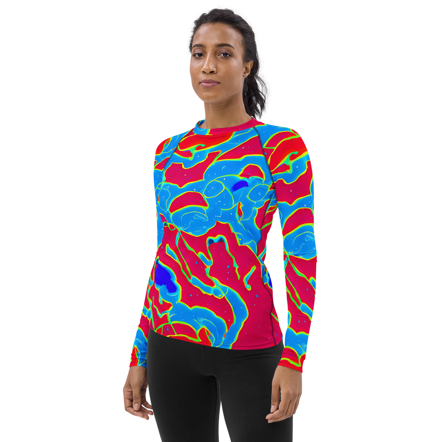 Women's Rash Guard - Electric Bloom