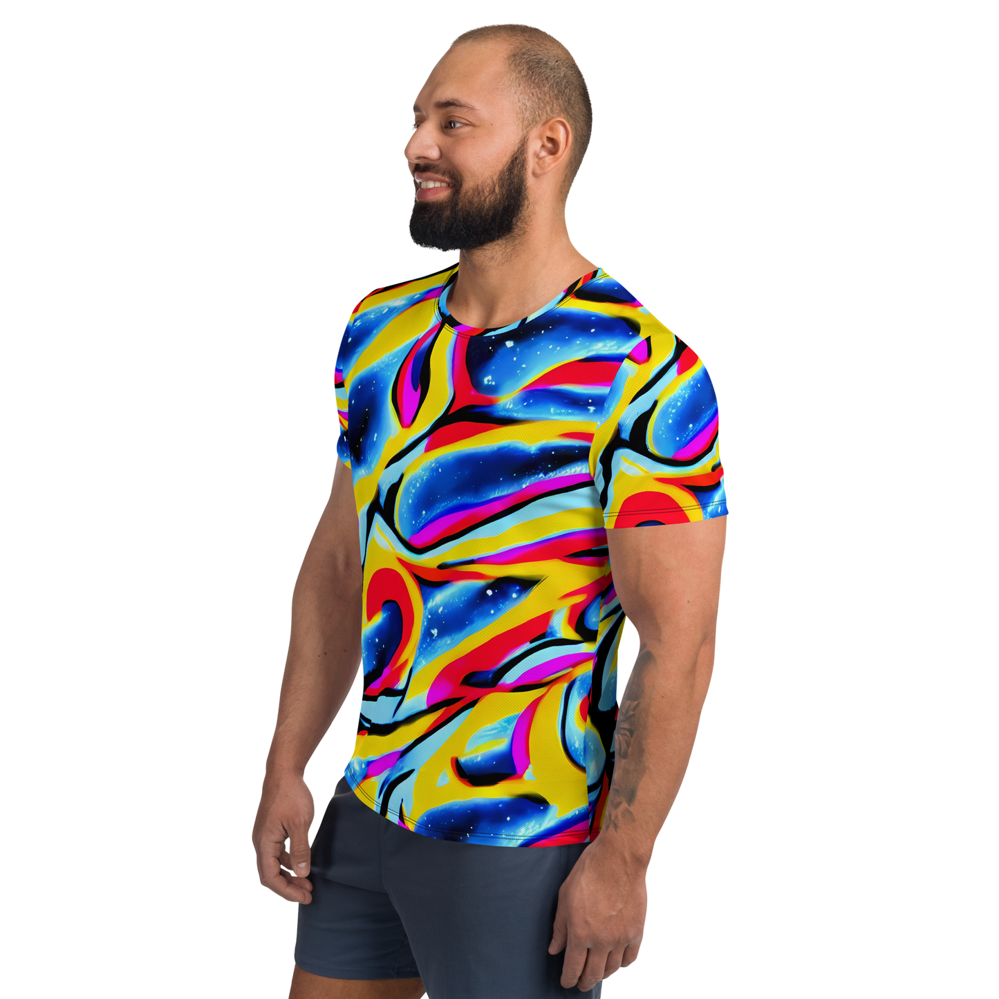 Men's Athletic T-Shirt - Electric Dreamscape