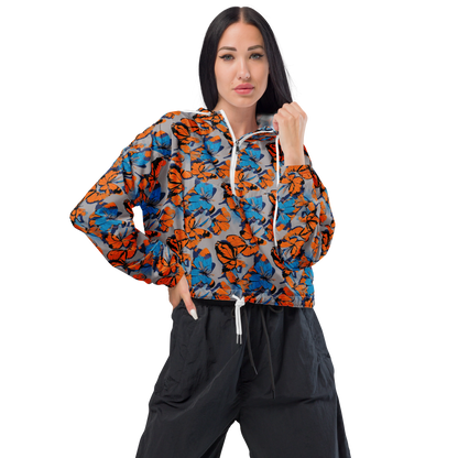 Women's Cropped Windbreaker - Flutter Wave