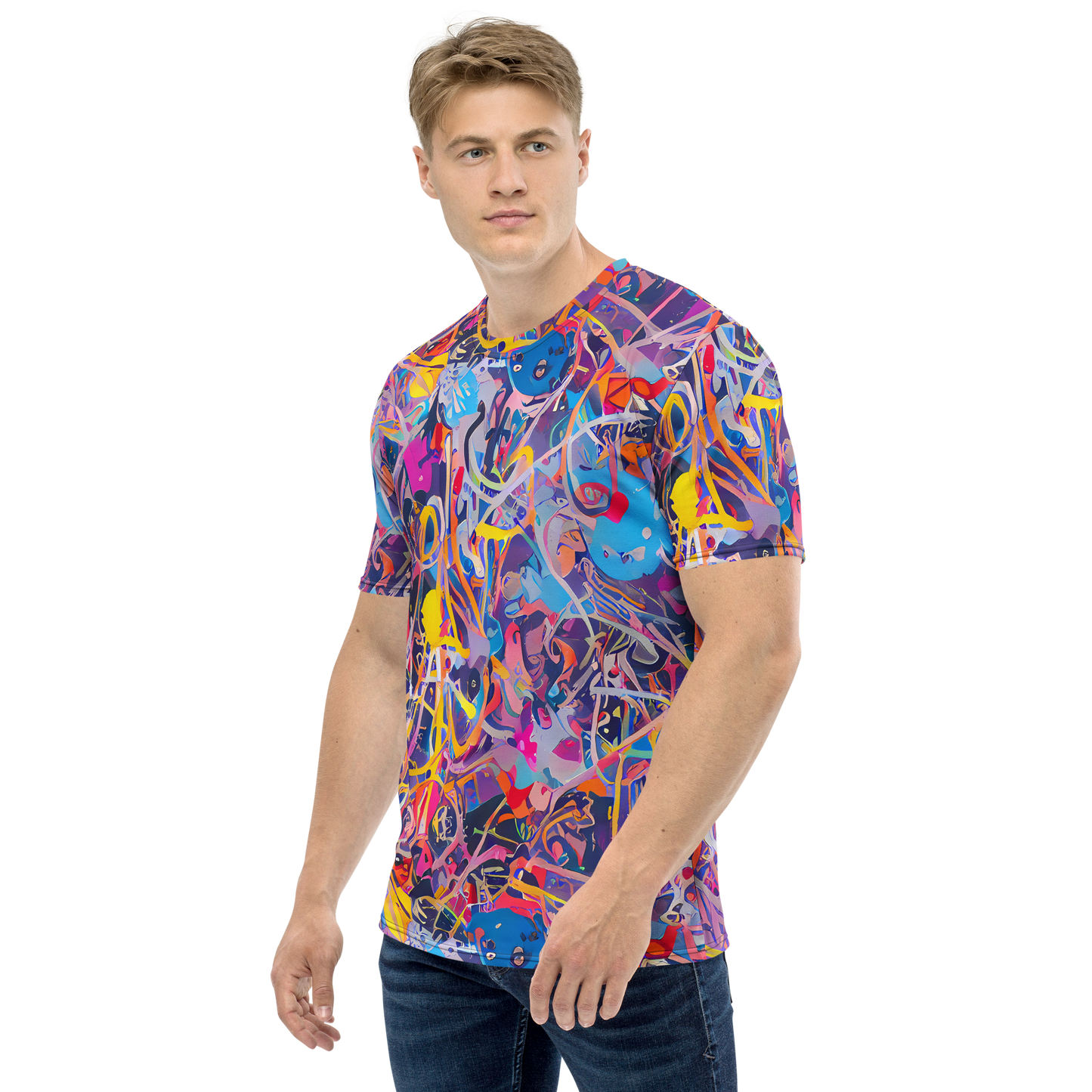 Men's Crew Neck T-Shirt - Vibrant Fusion