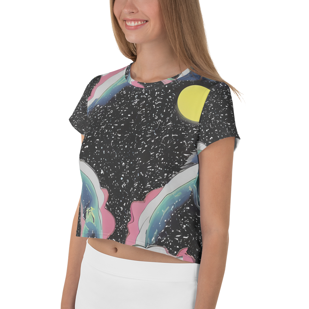 Women's Crop Tee - Lunar Waves