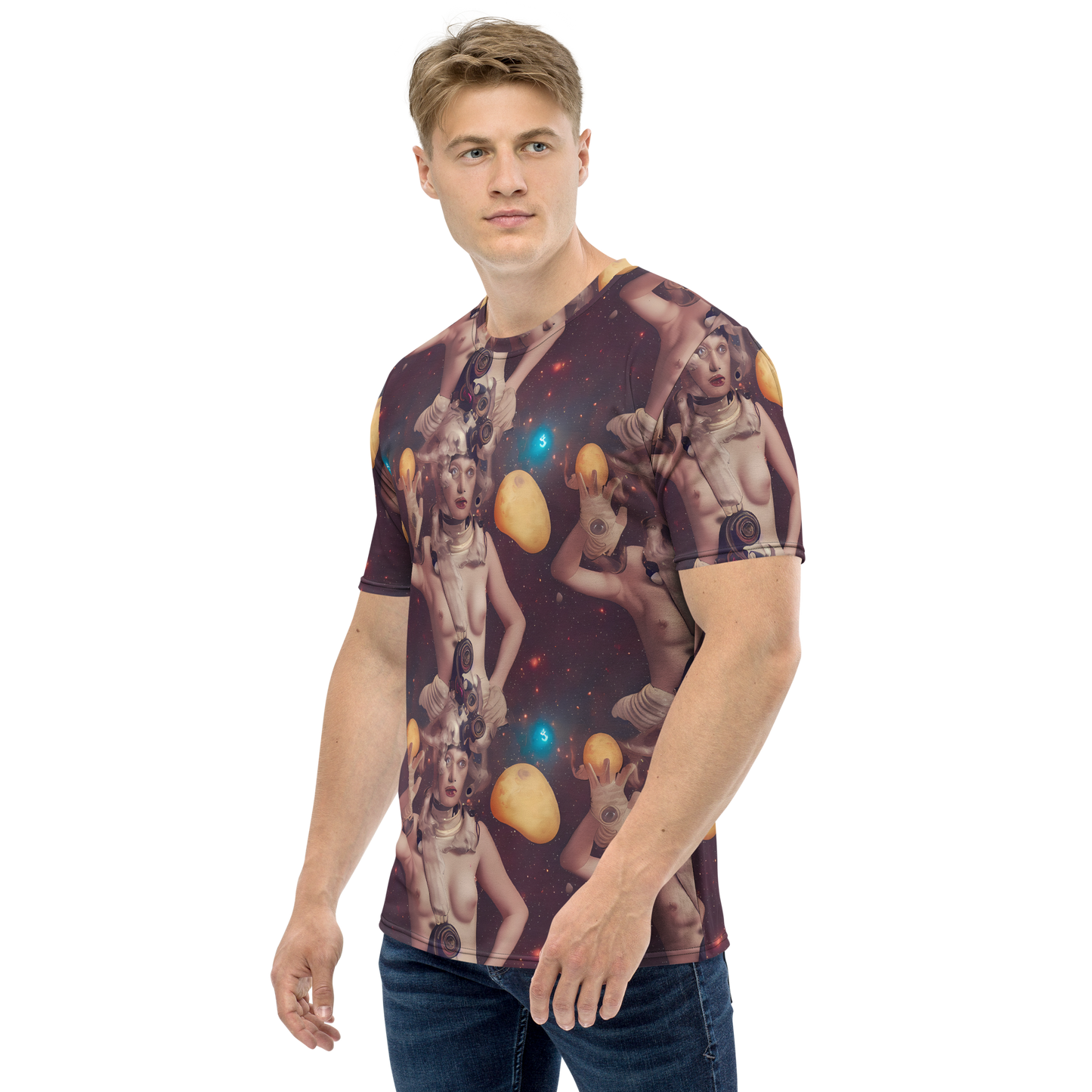 Men's Crew Neck T-Shirt - Nebula Siren